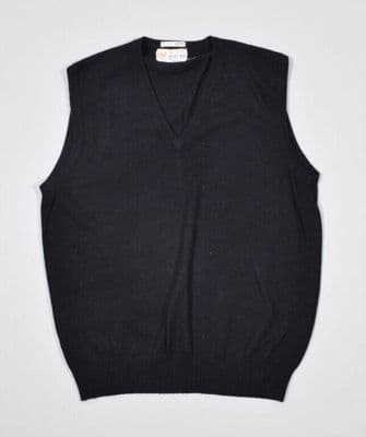 Charcoal Gray Cashmere Sleeveless Pullover Vest