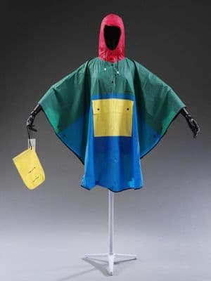 Hot Pink Teal Yellow PVC Rain Poncho