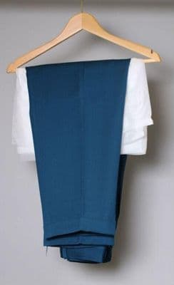 Teal Blue Wool Trouser Suit with Matching Top