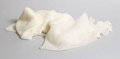 Cream Acrylic Knitted Women's Scarf
