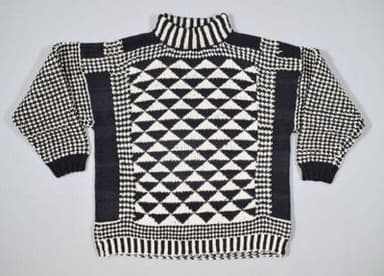 Hand Knitted Cotton Geometric Pattern Sweater