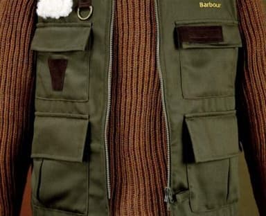 Green Cotton Canvas Fishing Waistcoat with Pockets