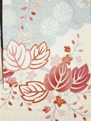 Coral Red Silk Kimono with Floral Embroidery