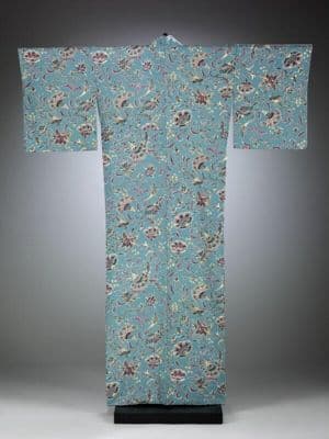 Kimono, stencil dyed and hand-painted silk, Futaba-en, Japan, 2019