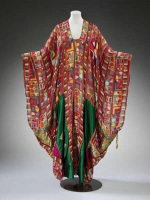 Silk Patchwork Kaftan with Wing Sleeves