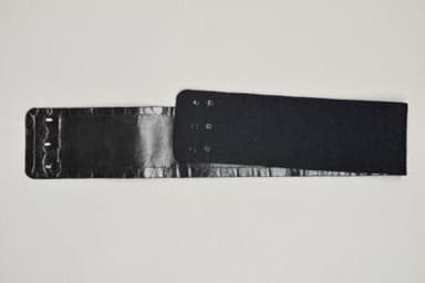 Black Leather Belt with Rectangular Metal Buckle