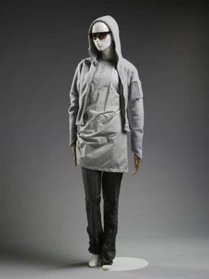 Light Gray Recycled Fleece Oversized Hooded Dress