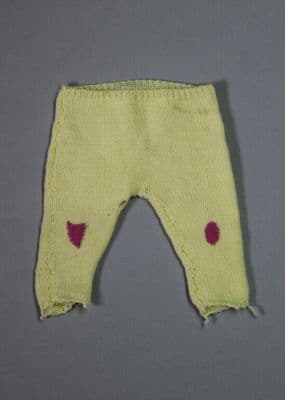 Hand-Knitted Pale Yellow Acrylic Children's Tights