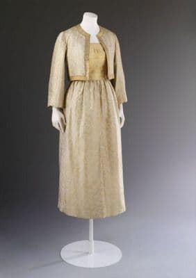 Champagne Gold Sari Silk Evening Ensemble