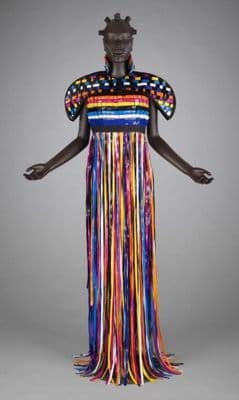 Multicolored Striped PVC Ceremonial Dress
