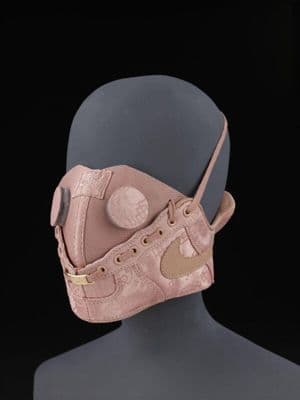Dusty Pink Synthetic Leather Sneaker Face Mask
