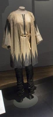 Cream Silk Salwar Kameez with Flame Hemline