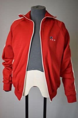 Red Striped Nylon Tracksuit Jacket