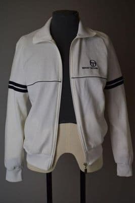 White Polyester Cotton Tracksuit Jacket with Logo