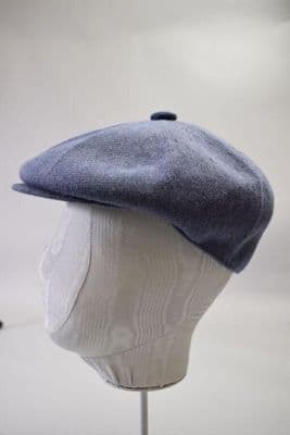 Blue Cotton Newsboy Cap with Eight Panels