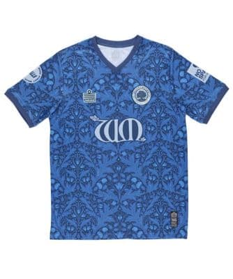 Blue Polyester Football Jersey with Yare Pattern