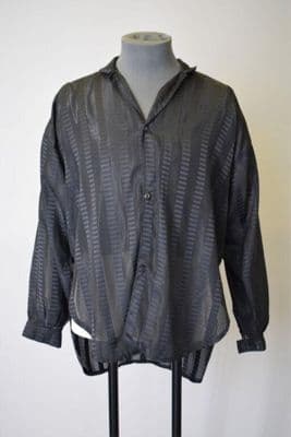 Green Synthetic Nylon Oversized Button-Front Shirt