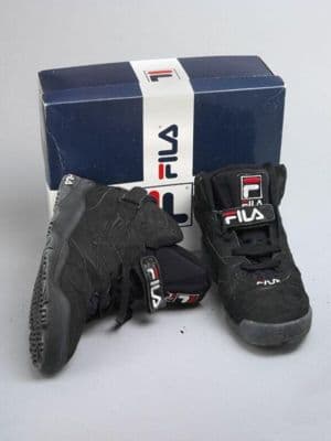 Trainers, black leather and plastic, Fila, United States, 1994