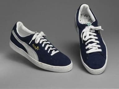 Navy Blue Suede Low-Top Athletic Sneakers