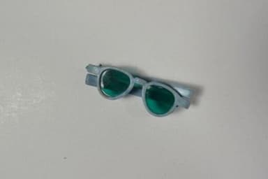 Blue Plastic Doll Sunglasses with Green Lenses
