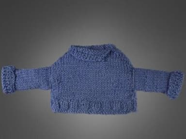 Blue Hand-Knitted Wool Doll Jumper