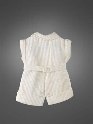 Doll's playsuit, white cotton, for Bleuette, 1950s