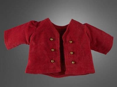 Red Cotton Corduroy Military Style Doll Jacket
