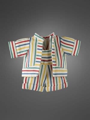 Striped Cotton Jersey Doll Shirt and Shorts Set