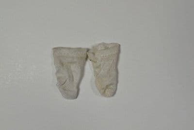 Doll's socks, white silk, for Bleuette, 1950s