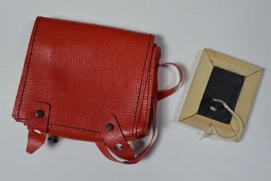 Red PVC Doll School Satchel with Writing Slate