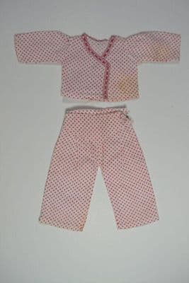White Cotton Pajamas with Red Polka Dots