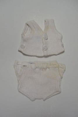 White Cotton Doll Underwear Set for Bleuette