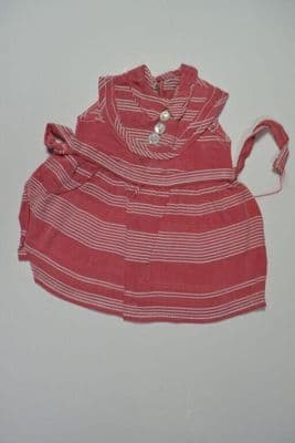 Red and White Striped Doll's Sailor Dress