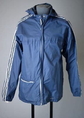 Jacket, blue nylon, Adidas, Great Britain, 1978; part of Casual/Perry outfit, UK, ca.1978.