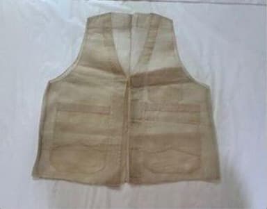Beige Cotton Traditional Korean Hanbok Vest