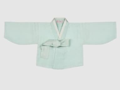 Pale Mint Green Silk Korean Hanbok Jacket