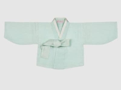 Pale Mint Green Silk Korean Hanbok Jacket