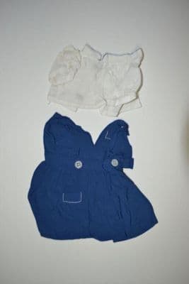 Navy Blue White Cotton Children's Play Ensemble