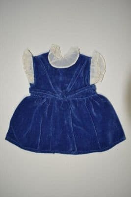 Doll's dress, blue velour, for Bleuette, 1954