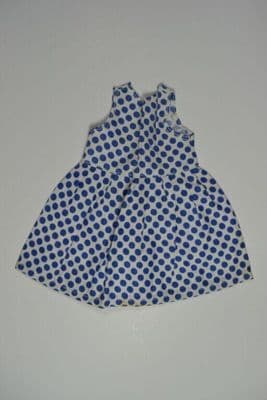 Navy Blue White Printed Cotton A-Line Dress