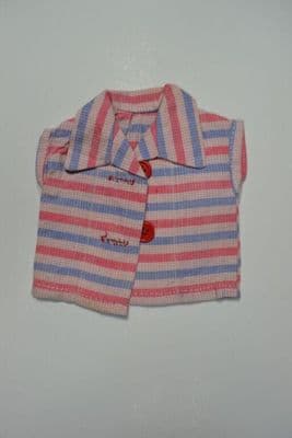 Pink Blue White Striped Cotton Doll Blouse
