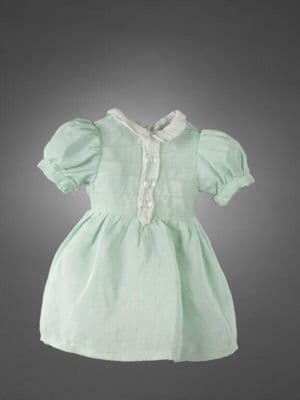 Doll's ensemble, green cotton, for Bleuette, 1940s