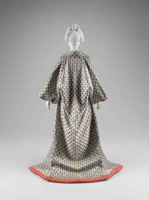 Outer kimono (uchikake) made from French silk brocade (Lyon), 18th century