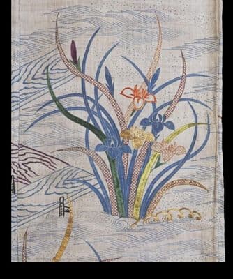 Cream Ramie Summer Kimono with Floral Embroidery