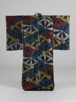 Navy Cotton Summer Kimono with Carriage Wheel Pattern