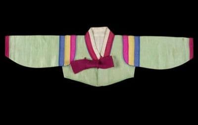Pale Green Silk Korean Hanbok Jeogori Jacket