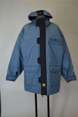 Steel Blue Nylon Utility Windbreaker Jacket