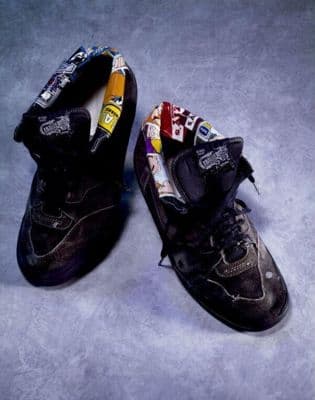 Black Suede Vans with Colorful Patches