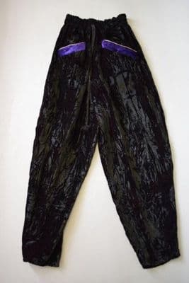 Black Purple Crushed Velvet Track Pants