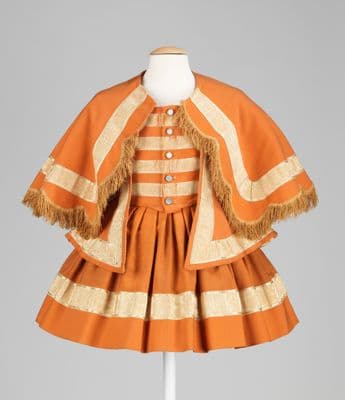 Child's Burnt Orange Wool Ensemble with Cape
